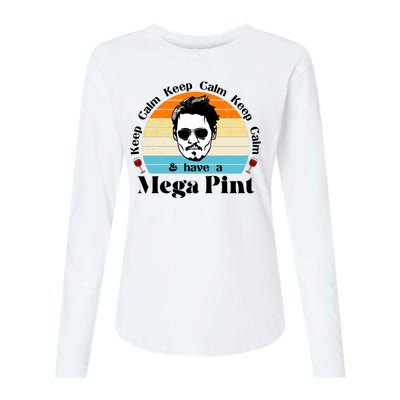 Keep Calm And Have A Mega Pint Johnny Depp Funny Womens Cotton Relaxed Long Sleeve T-Shirt