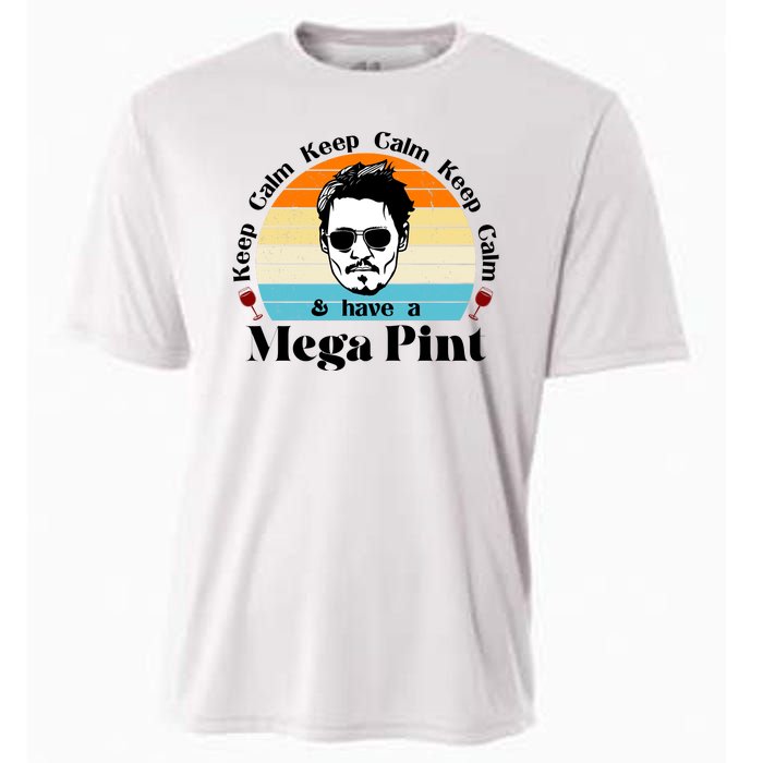 Keep Calm And Have A Mega Pint Johnny Depp Funny Cooling Performance Crew T-Shirt