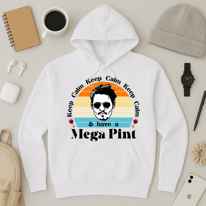 Keep Calm And Have A Mega Pint Johnny Depp Funny Hoodie