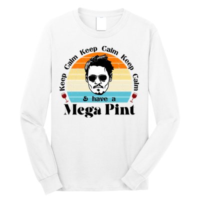 Keep Calm And Have A Mega Pint Johnny Depp Funny Long Sleeve Shirt