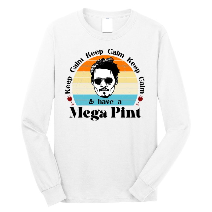 Keep Calm And Have A Mega Pint Johnny Depp Funny Long Sleeve Shirt