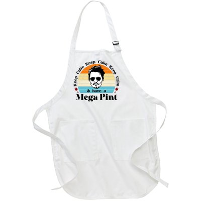 Keep Calm And Have A Mega Pint Johnny Depp Funny Full-Length Apron With Pockets