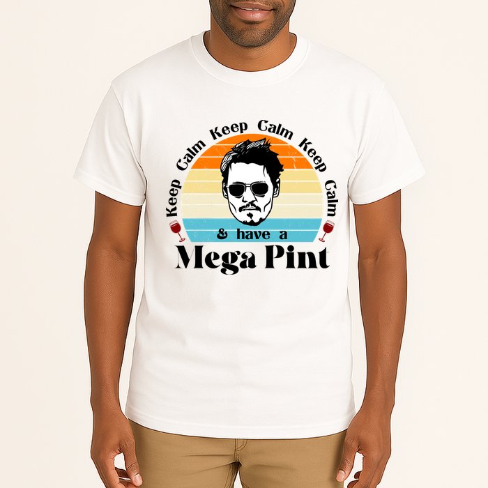 Keep Calm And Have A Mega Pint Johnny Depp Funny Tall T-Shirt