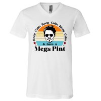 Keep Calm And Have A Mega Pint Johnny Depp Funny V-Neck T-Shirt