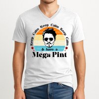 Keep Calm And Have A Mega Pint Johnny Depp Funny V-Neck T-Shirt