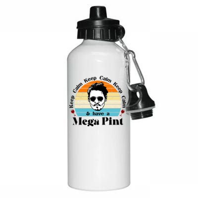 Keep Calm And Have A Mega Pint Johnny Depp Funny Aluminum Water Bottle