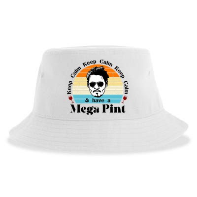Keep Calm And Have A Mega Pint Johnny Depp Funny Sustainable Bucket Hat