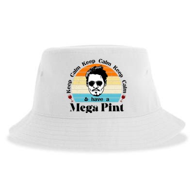 Keep Calm And Have A Mega Pint Johnny Depp Funny Sustainable Bucket Hat