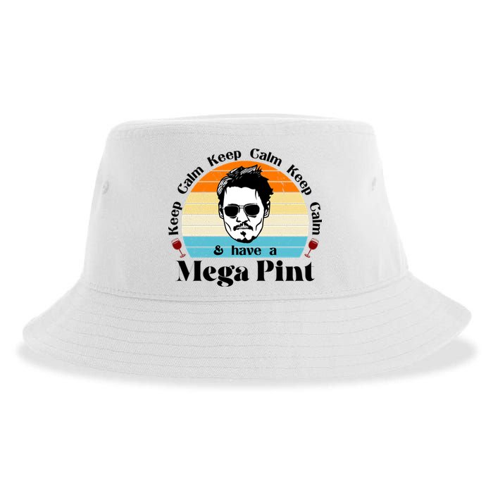 Keep Calm And Have A Mega Pint Johnny Depp Funny Sustainable Bucket Hat