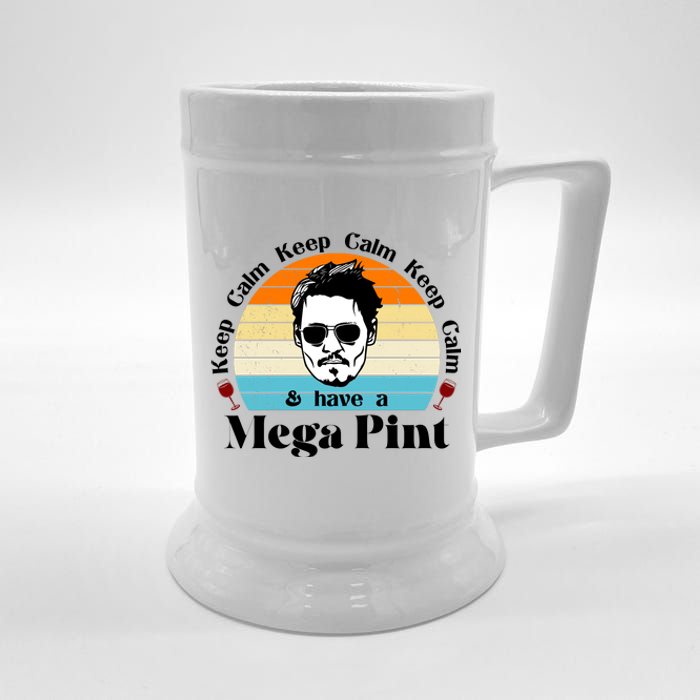 Keep Calm And Have A Mega Pint Johnny Depp Funny Beer Stein