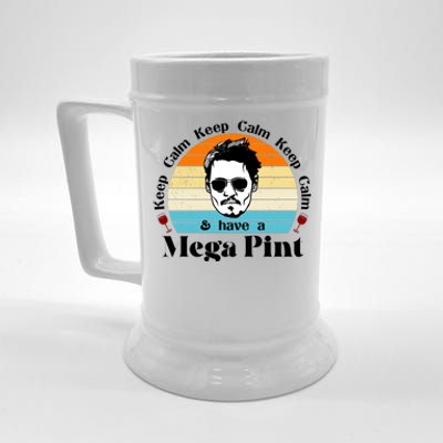 Keep Calm And Have A Mega Pint Johnny Depp Funny Beer Stein