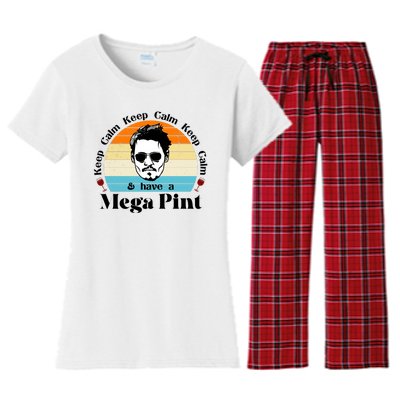 Keep Calm And Have A Mega Pint Johnny Depp Funny Women's Flannel Pajama Set