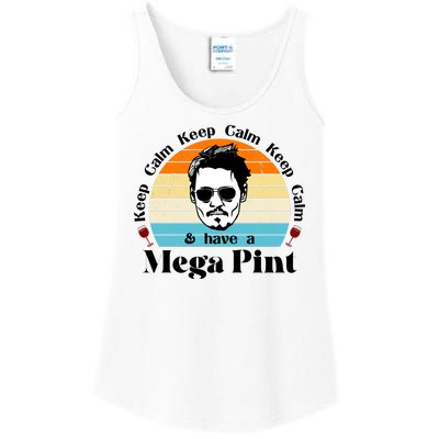 Keep Calm And Have A Mega Pint Johnny Depp Funny Ladies Essential Tank