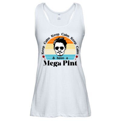 Keep Calm And Have A Mega Pint Johnny Depp Funny Ladies Essential Flowy Tank