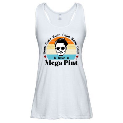 Keep Calm And Have A Mega Pint Johnny Depp Funny Ladies Essential Flowy Tank