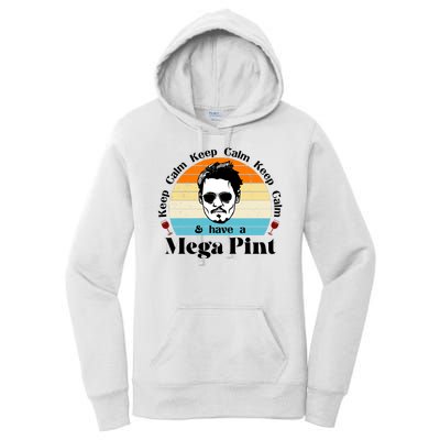 Keep Calm And Have A Mega Pint Johnny Depp Funny Women's Pullover Hoodie