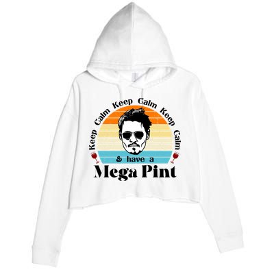Keep Calm And Have A Mega Pint Johnny Depp Funny Crop Fleece Hoodie