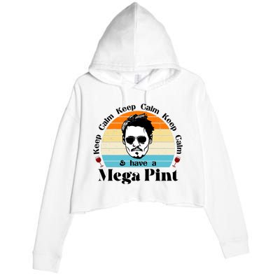 Keep Calm And Have A Mega Pint Johnny Depp Funny Crop Fleece Hoodie