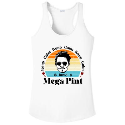 Keep Calm And Have A Mega Pint Johnny Depp Funny Ladies PosiCharge Competitor Racerback Tank