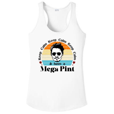 Keep Calm And Have A Mega Pint Johnny Depp Funny Ladies PosiCharge Competitor Racerback Tank