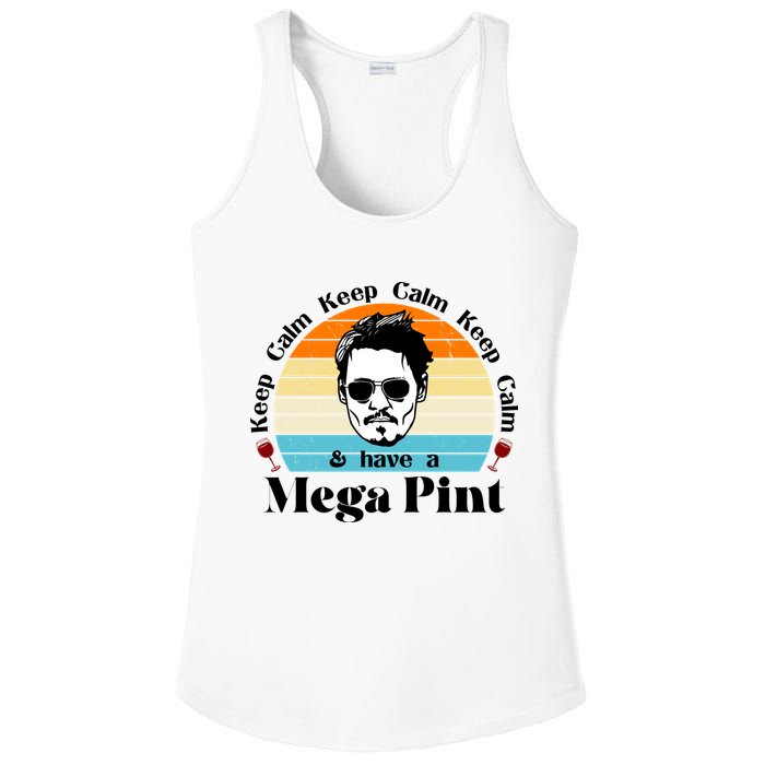Keep Calm And Have A Mega Pint Johnny Depp Funny Ladies PosiCharge Competitor Racerback Tank