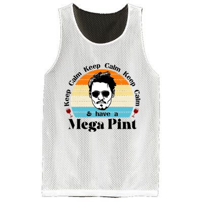 Keep Calm And Have A Mega Pint Johnny Depp Funny Mesh Reversible Basketball Jersey Tank