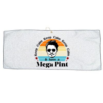 Keep Calm And Have A Mega Pint Johnny Depp Funny Large Microfiber Waffle Golf Towel