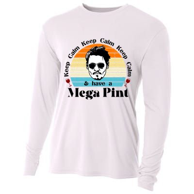 Keep Calm And Have A Mega Pint Johnny Depp Funny Cooling Performance Long Sleeve Crew