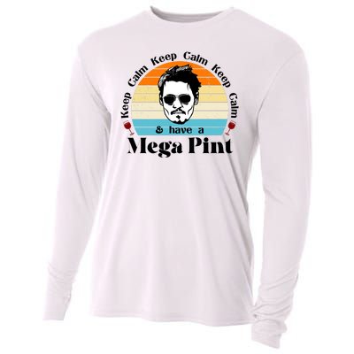 Keep Calm And Have A Mega Pint Johnny Depp Funny Cooling Performance Long Sleeve Crew