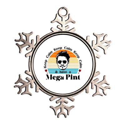 Keep Calm And Have A Mega Pint Johnny Depp Funny Metallic Star Ornament