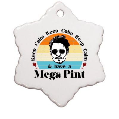 Keep Calm And Have A Mega Pint Johnny Depp Funny Ceramic Star Ornament