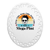 Keep Calm And Have A Mega Pint Johnny Depp Funny Ceramic Oval Ornament