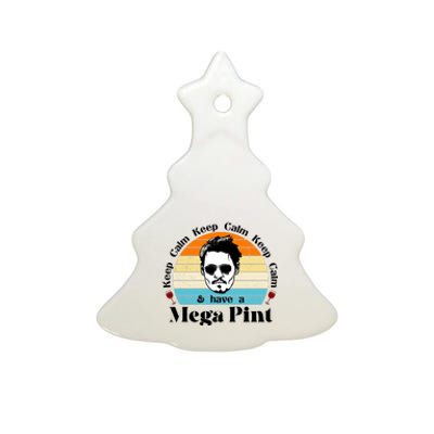 Keep Calm And Have A Mega Pint Johnny Depp Funny Ceramic Tree Ornament