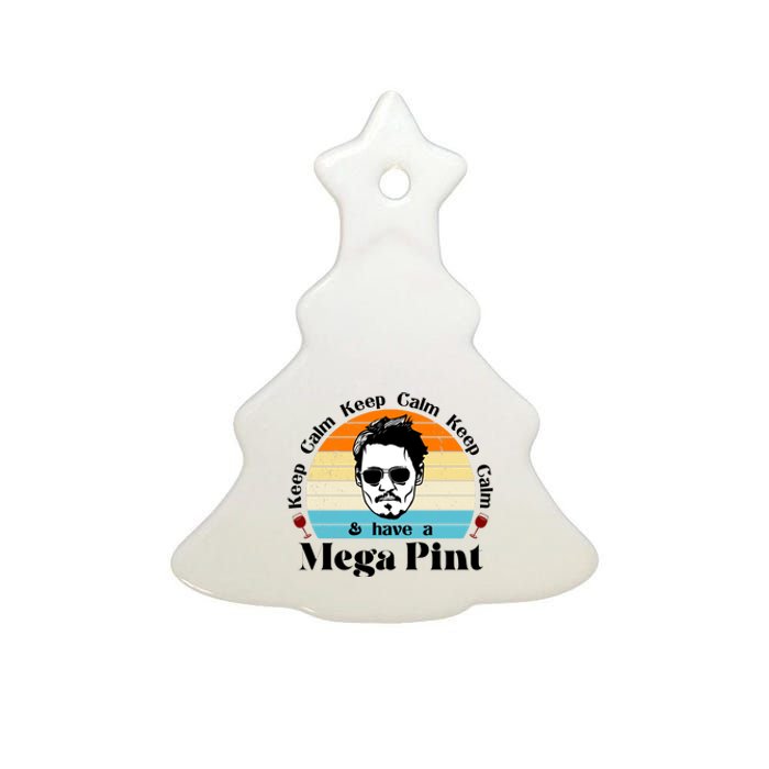 Keep Calm And Have A Mega Pint Johnny Depp Funny Ceramic Tree Ornament