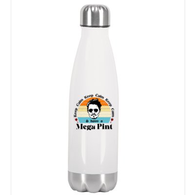 Keep Calm And Have A Mega Pint Johnny Depp Funny Stainless Steel Insulated Water Bottle