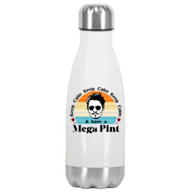 Keep Calm And Have A Mega Pint Johnny Depp Funny Stainless Steel Insulated Water Bottle