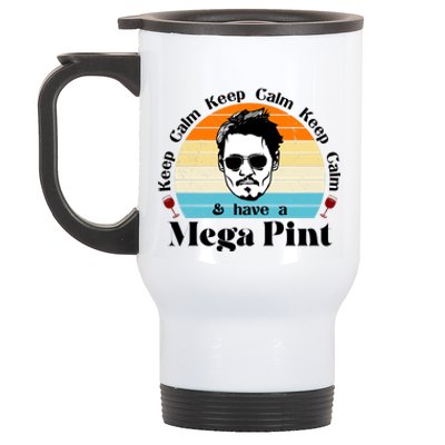 Keep Calm And Have A Mega Pint Johnny Depp Funny Stainless Steel Travel Mug