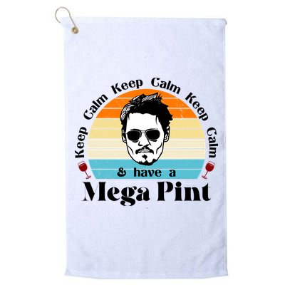 Keep Calm And Have A Mega Pint Johnny Depp Funny Golf Towel