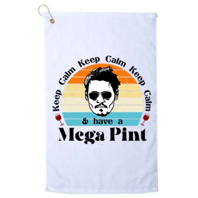 Keep Calm And Have A Mega Pint Johnny Depp Funny Platinum Collection Golf Towel