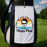 Keep Calm And Have A Mega Pint Johnny Depp Funny Golf Towel