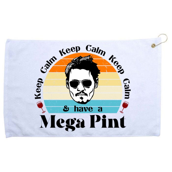 Keep Calm And Have A Mega Pint Johnny Depp Funny Grommeted Golf Towel