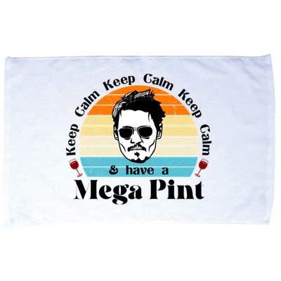 Keep Calm And Have A Mega Pint Johnny Depp Funny Microfiber Hand Towel