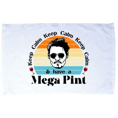 Keep Calm And Have A Mega Pint Johnny Depp Funny Microfiber Hand Towel