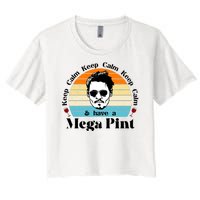 Keep Calm And Have A Mega Pint Johnny Depp Funny Women's Crop Top Tee