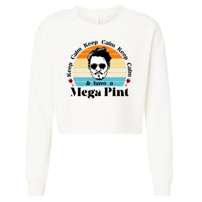 Keep Calm And Have A Mega Pint Johnny Depp Funny Cropped Pullover Crew