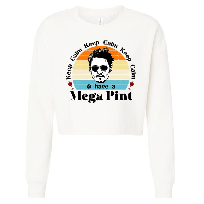 Keep Calm And Have A Mega Pint Johnny Depp Funny Cropped Pullover Crew