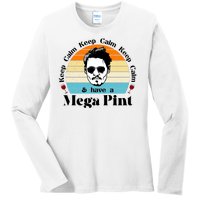 Keep Calm And Have A Mega Pint Johnny Depp Funny Ladies Long Sleeve Shirt