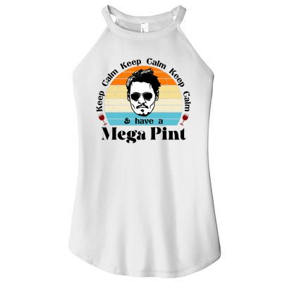 Keep Calm And Have A Mega Pint Johnny Depp Funny Women's Perfect Tri Rocker Tank