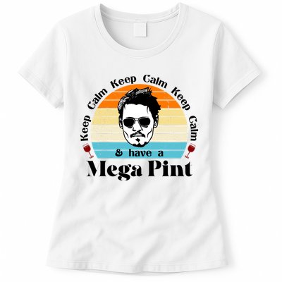 Keep Calm And Have A Mega Pint Johnny Depp Funny Womens T-Shirt