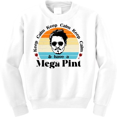 Keep Calm And Have A Mega Pint Johnny Depp Funny Kids Sweatshirt